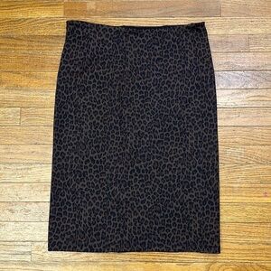 Liverpool Jeans Cheetah Animal Print Stretch Pull On Fitted Pencil Skirt Sz 8